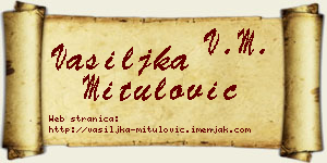 Vasiljka Mitulović vizit kartica